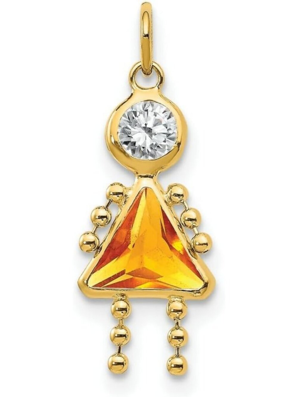 10K/14K Yellow Gold Birthstone Charm Pendant for Kids - Perfect Gift for All